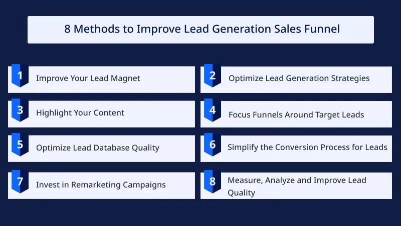 8 Methods to Improve Lead Generation Sales Funnel