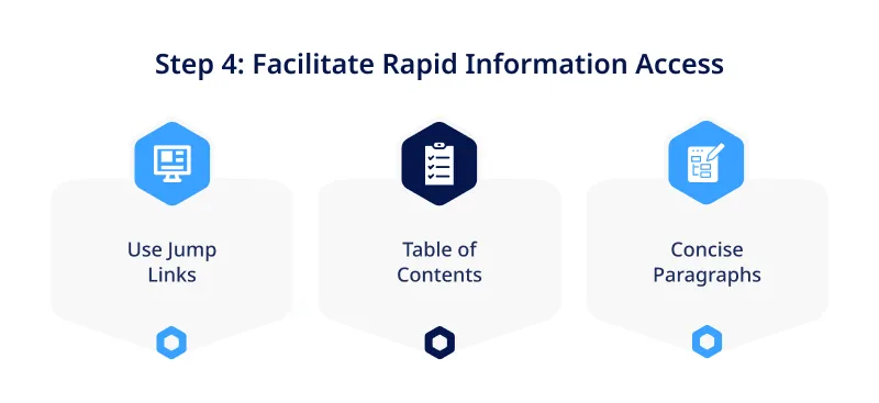 Step 4 Facilitate Rapid Information Access